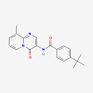 molecular formula C20H21N3O2 B12475047 4-tert-butyl-N-(9-methyl-4-oxo-4H-pyrido[1,2-a]pyrimidin-3-yl)benzamide 