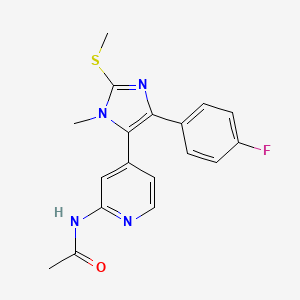 N-[4-[5-(4-fluorophenyl)-3-methyl-2-methylsulfanylimidazol-4-yl]pyridin-2-yl]acetamide