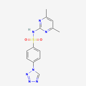 molecular formula C13H13N7O2S B12475099 N-(4,6-dimethylpyrimidin-2-yl)-4-(1H-tetrazol-1-yl)benzenesulfonamide 