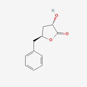 molecular formula C11H12O3 B1247511 3-hydroxy-5-phenylmethyl-(3S,5S)-tetrahydrofuran-2-one 