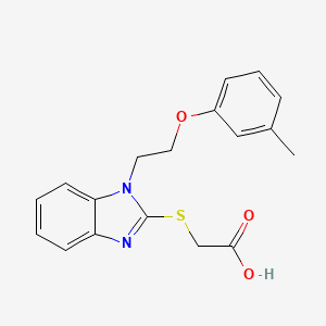 molecular formula C18H18N2O3S B12475110 ({1-[2-(3-methylphenoxy)ethyl]-1H-benzimidazol-2-yl}sulfanyl)acetic acid 