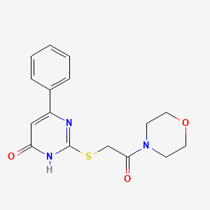 molecular formula C16H17N3O3S B12475113 2-{[2-(4-morpholinyl)-2-oxoethyl]thio}-6-phenyl-4(3H)-pyrimidinone 