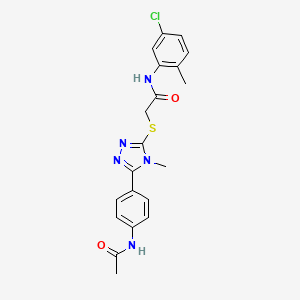 2-({5-[4-(acetylamino)phenyl]-4-methyl-4H-1,2,4-triazol-3-yl}sulfanyl)-N-(5-chloro-2-methylphenyl)acetamide