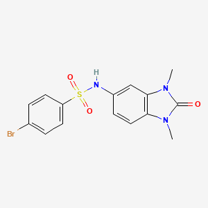 molecular formula C15H14BrN3O3S B12475145 4-bromo-N-(1,3-dimethyl-2-oxo-2,3-dihydro-1H-benzimidazol-5-yl)benzenesulfonamide 