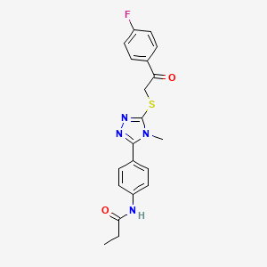 N-[4-(5-{[2-(4-fluorophenyl)-2-oxoethyl]sulfanyl}-4-methyl-4H-1,2,4-triazol-3-yl)phenyl]propanamide