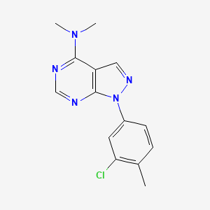 molecular formula C14H14ClN5 B12475175 1-(3-chloro-4-methylphenyl)-N,N-dimethyl-1H-pyrazolo[3,4-d]pyrimidin-4-amine 