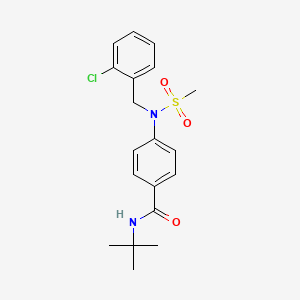 molecular formula C19H23ClN2O3S B12475195 N-tert-butyl-4-[(2-chlorobenzyl)(methylsulfonyl)amino]benzamide 