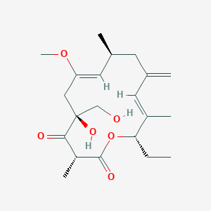 molecular formula C21H32O6 B1247520 (3R,5S,7Z,9S,12E,14S)-14-ethyl-5-hydroxy-5-(hydroxymethyl)-7-methoxy-3,9,13-trimethyl-11-methylidene-1-oxacyclotetradeca-7,12-diene-2,4-dione 