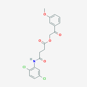 molecular formula C19H17Cl2NO5 B12475222 2-(3-Methoxyphenyl)-2-oxoethyl 4-[(2,5-dichlorophenyl)amino]-4-oxobutanoate 