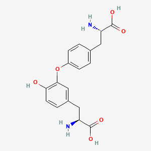 molecular formula C18H20N2O6 B1247523 (2S)-2-amino-3-[4-[5-[(2S)-2-amino-2-carboxyethyl]-2-hydroxyphenoxy]phenyl]propanoic acid 