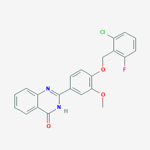 molecular formula C22H16ClFN2O3 B12475276 2-{4-[(2-chloro-6-fluorobenzyl)oxy]-3-methoxyphenyl}quinazolin-4(3H)-one 