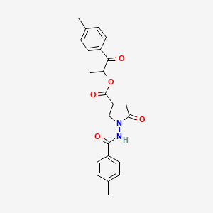 1-(4-Methylphenyl)-1-oxopropan-2-yl 1-{[(4-methylphenyl)carbonyl]amino}-5-oxopyrrolidine-3-carboxylate