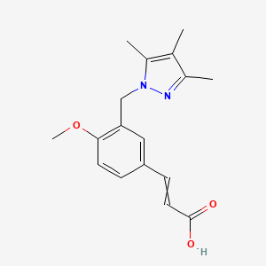 (2E)-3-{4-Methoxy-3-[(3,4,5-trimethylpyrazol-1-YL)methyl]phenyl}prop-2-enoic acid