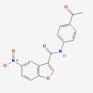 molecular formula C17H12N2O5 B12475355 N-(4-acetylphenyl)-5-nitro-1-benzofuran-3-carboxamide 