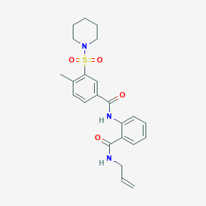 4-methyl-3-(piperidin-1-ylsulfonyl)-N-[2-(prop-2-en-1-ylcarbamoyl)phenyl]benzamide