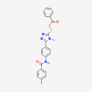 4-methyl-N-(4-{4-methyl-5-[(2-oxo-2-phenylethyl)sulfanyl]-4H-1,2,4-triazol-3-yl}phenyl)benzamide