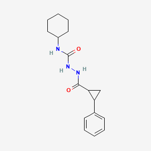 molecular formula C17H23N3O2 B12475411 N-cyclohexyl-2-[(2-phenylcyclopropyl)carbonyl]hydrazinecarboxamide 