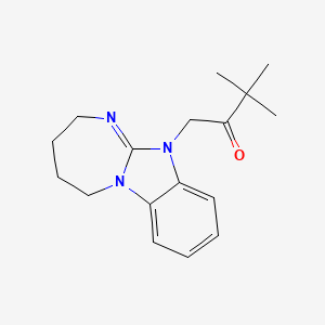 3,3-dimethyl-1-(2,3,4,5-tetrahydro-11H-[1,3]diazepino[1,2-a]benzimidazol-11-yl)butan-2-one