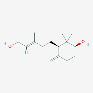 molecular formula C15H26O2 B1247546 (2E)-3-Methyl-5-[(1R,3S)-2,2-dimethyl-3-hydroxy-6-methylenecyclohexyl]-2-pentene-1-ol 