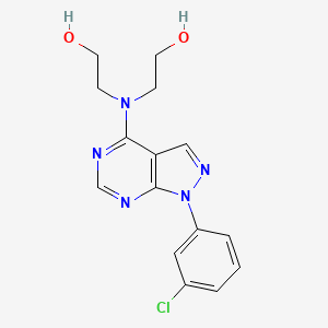 molecular formula C15H16ClN5O2 B12475467 2-{[1-(3-Chlorophenyl)pyrazolo[3,4-D]pyrimidin-4-YL](2-hydroxyethyl)amino}ethanol 