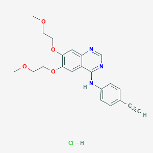 molecular formula C22H24ClN3O4 B1247550 N-(4-ethynylphenyl)-6,7-bis(2-methoxyethoxy)-4-quinazolinamine hydrochloride 