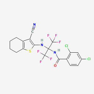 2,4-dichloro-N-{2-[(3-cyano-4,5,6,7-tetrahydro-1-benzothiophen-2-yl)amino]-1,1,1,3,3,3-hexafluoropropan-2-yl}benzamide