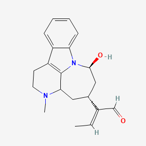 molecular formula C20H24N2O2 B1247555 (E)-2-[(7R,9S)-9-hydroxy-4-methyl-4,10-diazatetracyclo[8.6.1.05,17.011,16]heptadeca-1(17),11,13,15-tetraen-7-yl]but-2-enal 
