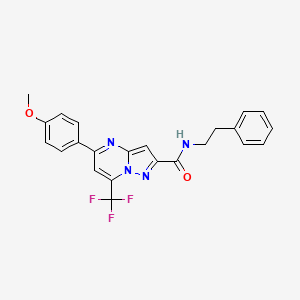 molecular formula C23H19F3N4O2 B12475610 5-(4-methoxyphenyl)-N-(2-phenylethyl)-7-(trifluoromethyl)pyrazolo[1,5-a]pyrimidine-2-carboxamide 