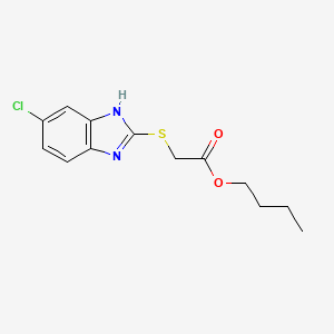 molecular formula C13H15ClN2O2S B12475618 butyl [(5-chloro-1H-benzimidazol-2-yl)sulfanyl]acetate 