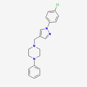 molecular formula C20H21ClN4 B1247563 1-[(1-(4-Chlorophenyl)-1H-pyrazol-4-yl)methyl]-4-phenylpiperazine CAS No. 591774-47-9