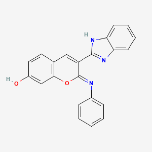 (2Z)-3-(1H-benzimidazol-2-yl)-2-(phenylimino)-2H-chromen-7-ol