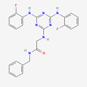 N-benzyl-N~2~-{4,6-bis[(2-fluorophenyl)amino]-1,3,5-triazin-2-yl}glycinamide