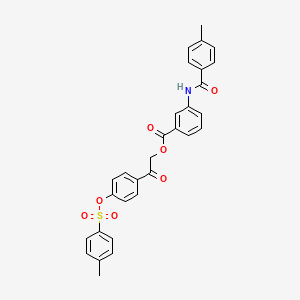 2-(4-{[(4-Methylphenyl)sulfonyl]oxy}phenyl)-2-oxoethyl 3-{[(4-methylphenyl)carbonyl]amino}benzoate