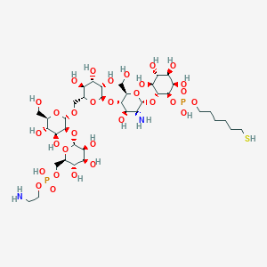 molecular formula C38H72N2O31P2S B1247567 [6-O-(2-aminoethylphosphono)-alpha-D-Man-(1->2)-alpha-D-Man-(1->6)-alpha-D-Man-(1->4)-alpha-D-GlcN-(1->6)]-1-O-(6-thiohexylphosphono)-D-myo-inositol 