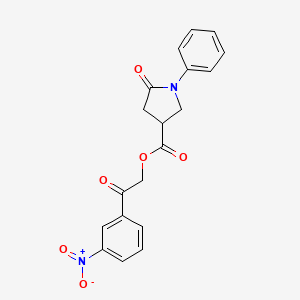 2-(3-Nitrophenyl)-2-oxoethyl 5-oxo-1-phenylpyrrolidine-3-carboxylate