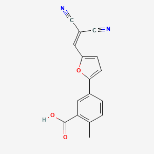 molecular formula C16H10N2O3 B12475702 5-[5-(2,2-Dicyanoethenyl)furan-2-yl]-2-methylbenzoic acid 