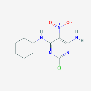 molecular formula C10H14ClN5O2 B12475710 2-chloro-N-cyclohexyl-5-nitropyrimidine-4,6-diamine 