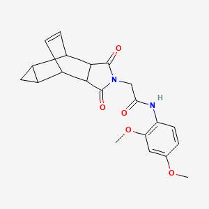 molecular formula C21H22N2O5 B12475715 N-(2,4-dimethoxyphenyl)-2-(1,3-dioxooctahydro-4,6-ethenocyclopropa[f]isoindol-2(1H)-yl)acetamide 