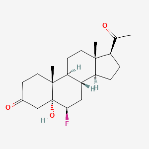 molecular formula C21H31FO3 B1247574 6β-氟-5α-羟基孕酮-3,20-二酮 