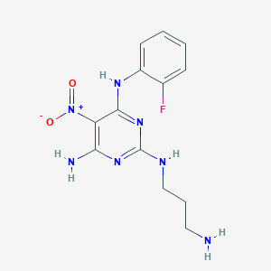 N~2~-(3-aminopropyl)-N~4~-(2-fluorophenyl)-5-nitropyrimidine-2,4,6-triamine