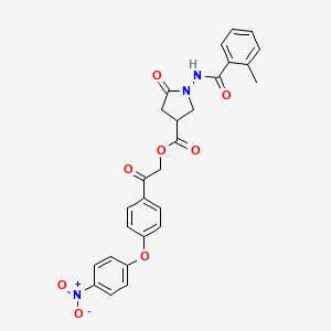 2-[4-(4-Nitrophenoxy)phenyl]-2-oxoethyl 1-{[(2-methylphenyl)carbonyl]amino}-5-oxopyrrolidine-3-carboxylate