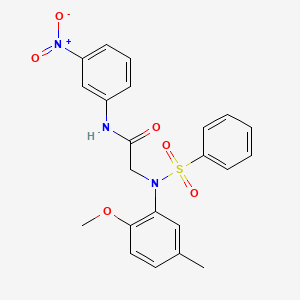 2-[N-(2-Methoxy-5-methylphenyl)benzenesulfonamido]-N-(3-nitrophenyl)acetamide