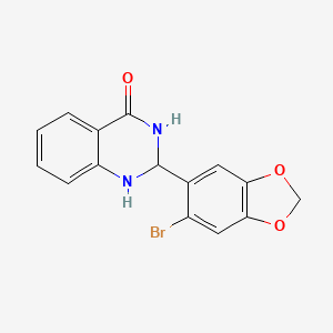 molecular formula C15H11BrN2O3 B12475770 2-(6-bromo-1,3-benzodioxol-5-yl)-2,3-dihydroquinazolin-4(1H)-one 