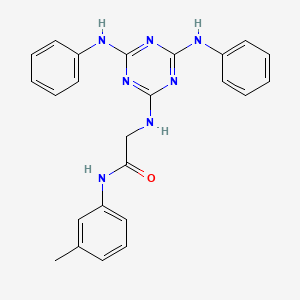 molecular formula C24H23N7O B12475778 N~2~-[4,6-bis(phenylamino)-1,3,5-triazin-2-yl]-N-(3-methylphenyl)glycinamide 