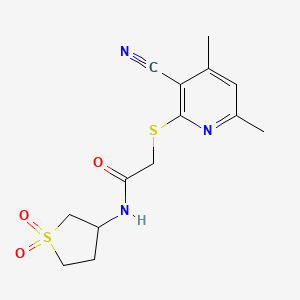 2-[(3-cyano-4,6-dimethylpyridin-2-yl)sulfanyl]-N-(1,1-dioxidotetrahydrothiophen-3-yl)acetamide