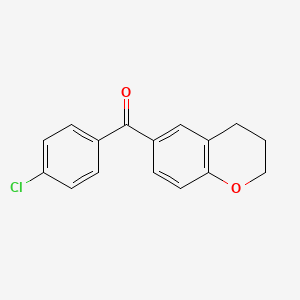 molecular formula C16H13ClO2 B12475865 Chroman, 6-(p-chlorobenzoyl)- CAS No. 5954-22-3