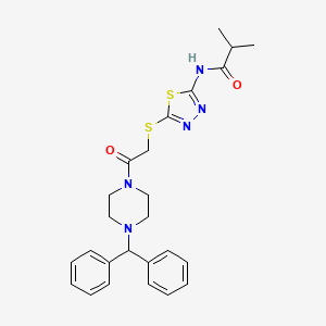 N-[5-({2-[4-(diphenylmethyl)piperazin-1-yl]-2-oxoethyl}sulfanyl)-1,3,4-thiadiazol-2-yl]-2-methylpropanamide