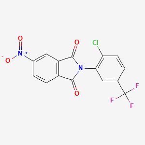 molecular formula C15H6ClF3N2O4 B12475932 2-[2-Chloro-5-(trifluoromethyl)phenyl]-5-nitroisoindole-1,3-dione 