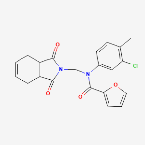 N-(3-chloro-4-methylphenyl)-N-[(1,3-dioxo-3a,4,7,7a-tetrahydroisoindol-2-yl)methyl]furan-2-carboxamide