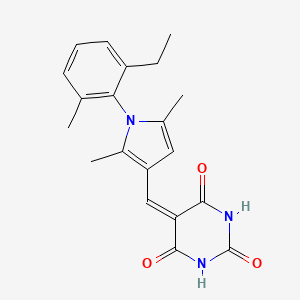 5-{[1-(2-ethyl-6-methylphenyl)-2,5-dimethyl-1H-pyrrol-3-yl]methylidene}pyrimidine-2,4,6(1H,3H,5H)-trione